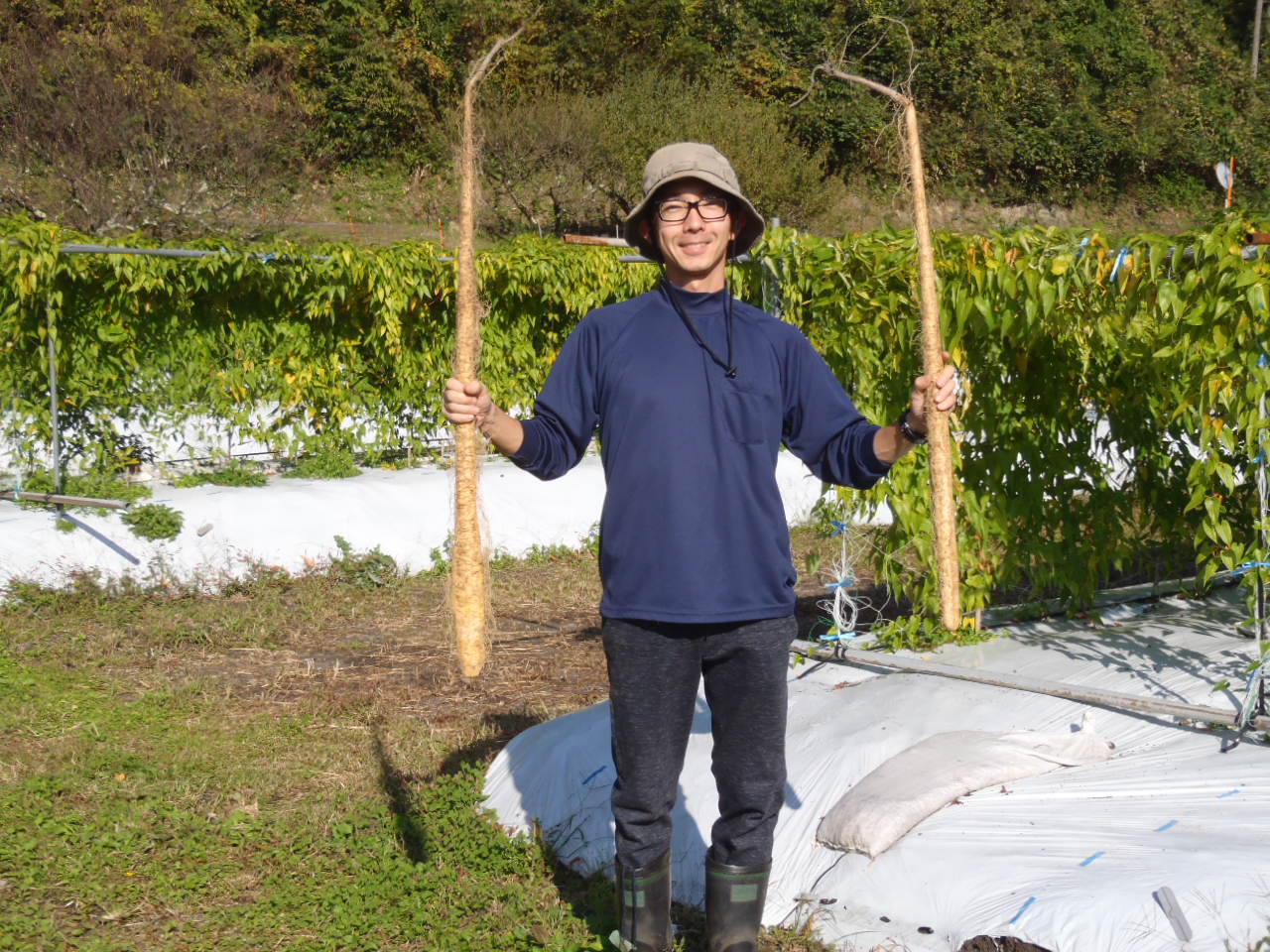 鳥取農業大学2年生　Ｉ君　試し掘りに参加